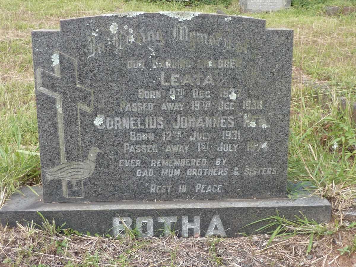 BOTHA Leata 1937-1938 :: BOTHA Cornelius Johannes 1931-1974