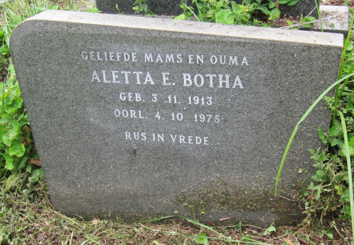 BOTHA Aletta E. 1913-1975