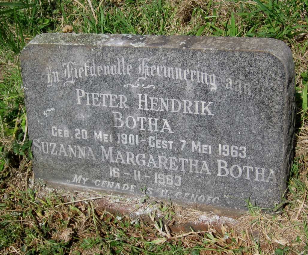 BOTHA Pieter Hendrik 1901-1963 :: BOTHA Suzanna Margaretha  -1983