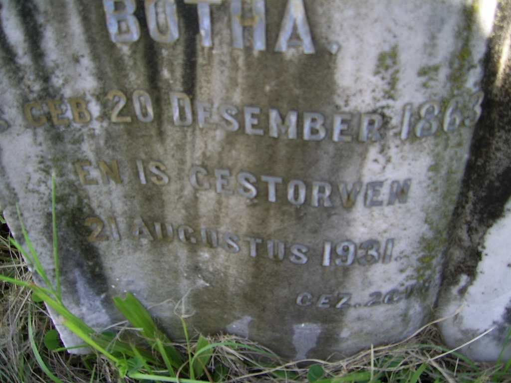 BOTHA Martha Susanna 1863-1931