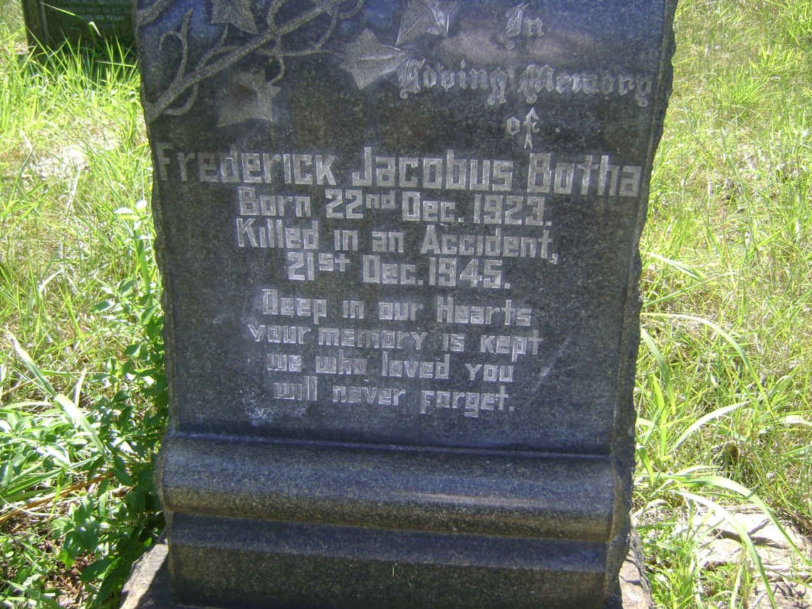 BOTHA Frederick Jacobus 1923-1945