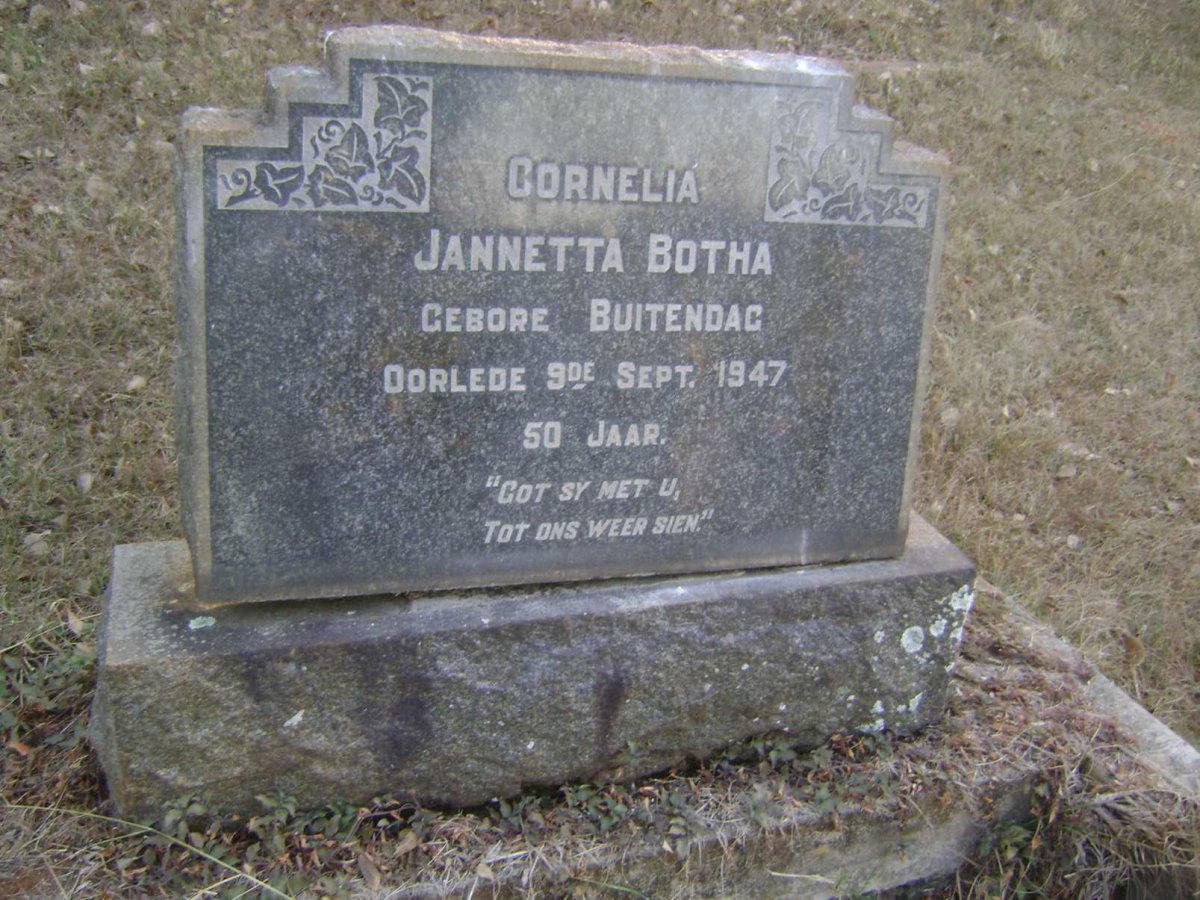 BOTHA Cornelia Jannetta nee BUITENDAG -1947