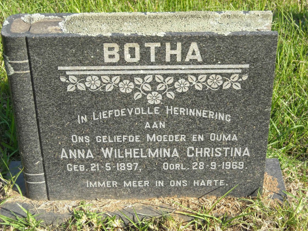 BOTHA Anna Wilhelmina Christina 1897-1969