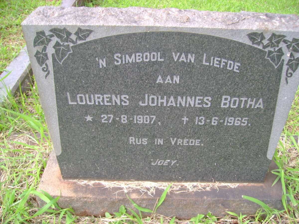 BOTHA Lourens Johannes 1907-1965