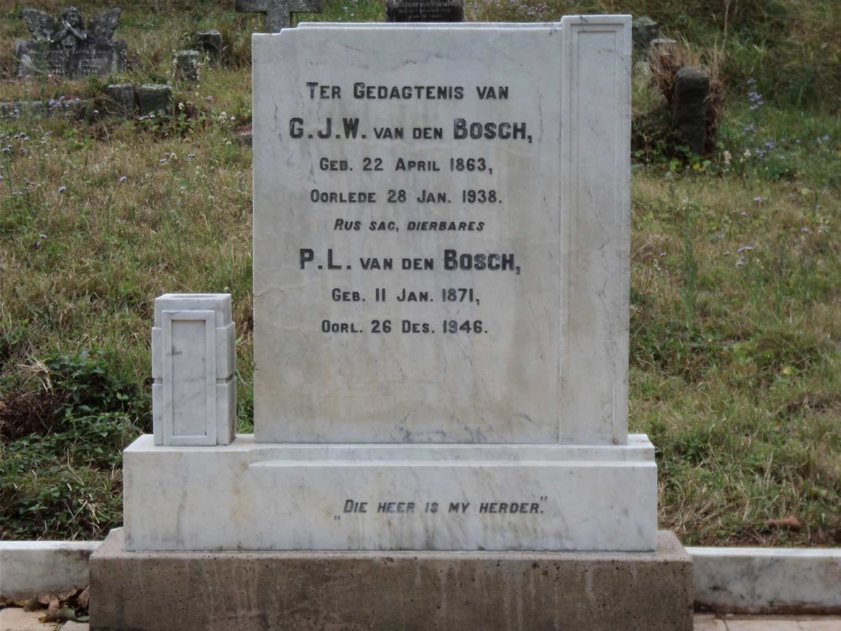 BOSCH George Jean Willem, van den 1863-1938 &amp; Paulina Lavina BESTER 1871-1946