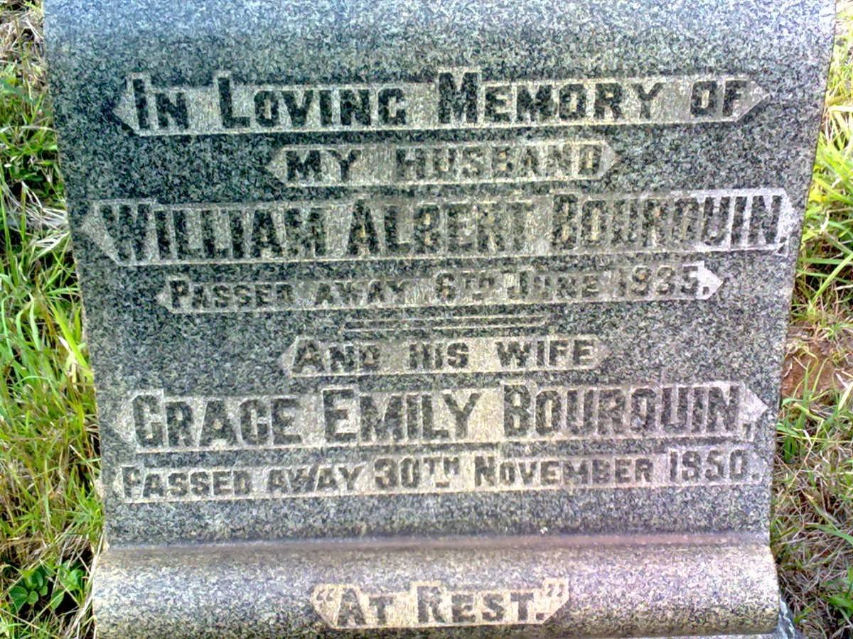 BOURQUIN William Albert -1935 &amp; Grace Emily -1950