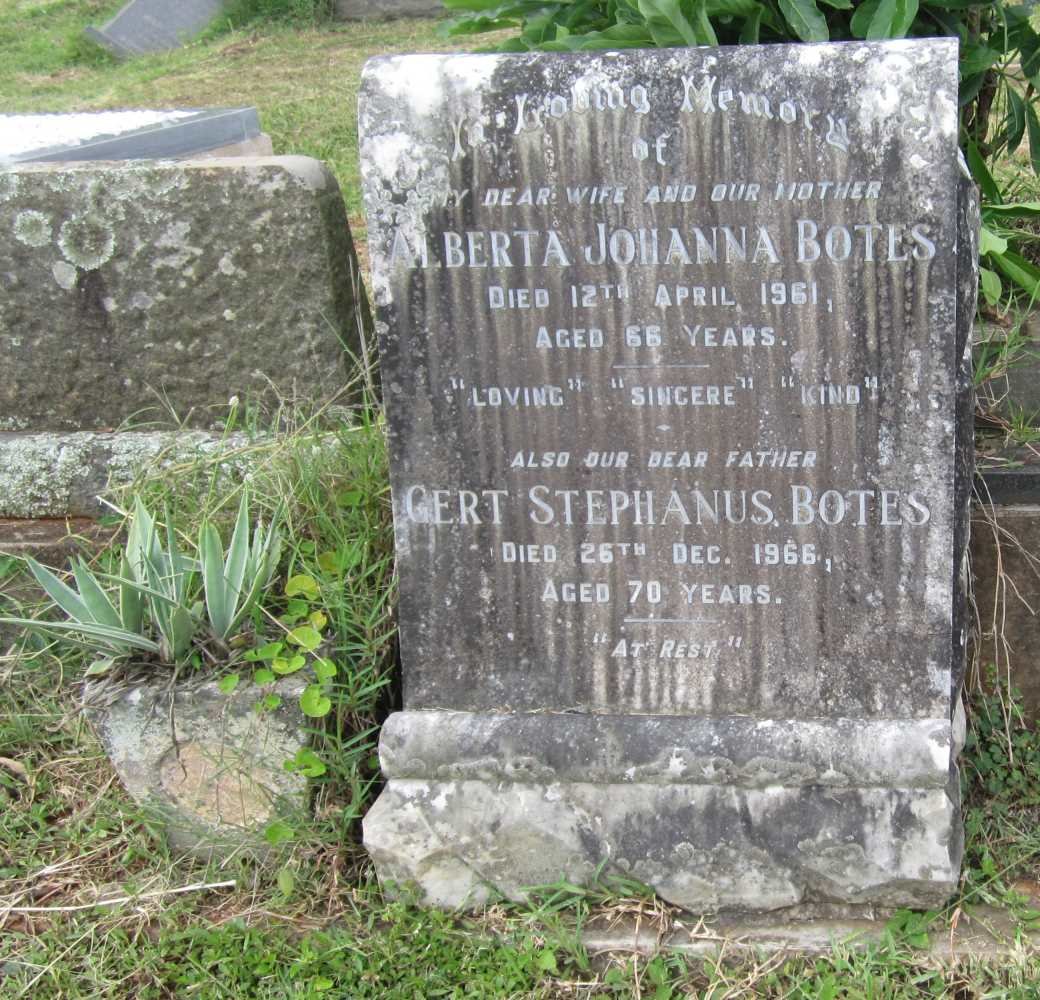 BOTES Gert Stephanus -1966 &amp; Alberta Johanna -1961