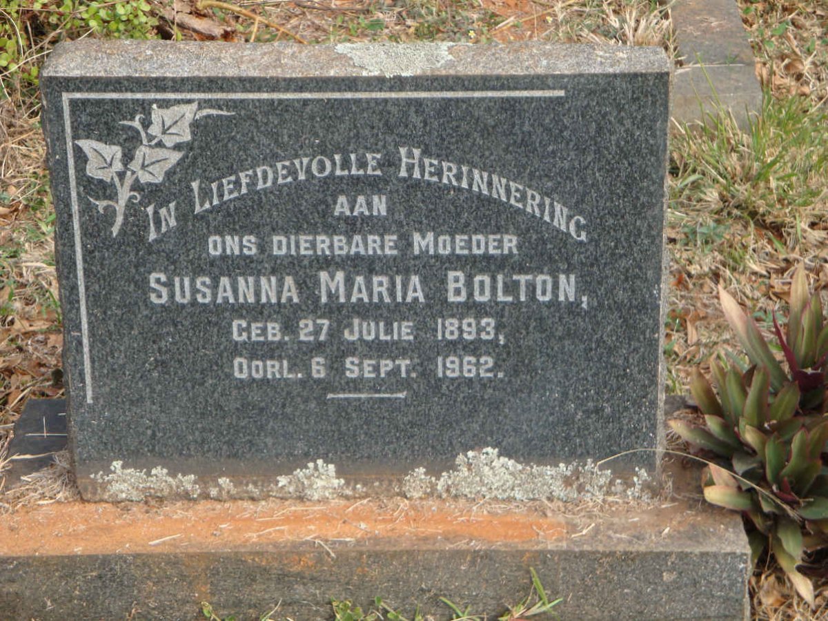 BOLTON Susanna Maria 1893-1962