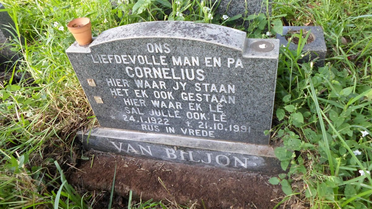 BILJON Cornelius, van 1922-1991