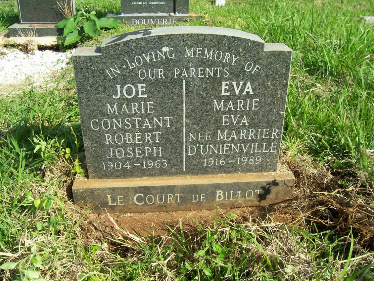 BILLOT Marie Constant Robert Joseph, Le Court De 1904-1963 &amp; Marie Eva MARRIER D'UNIENVILLE 1916-1989