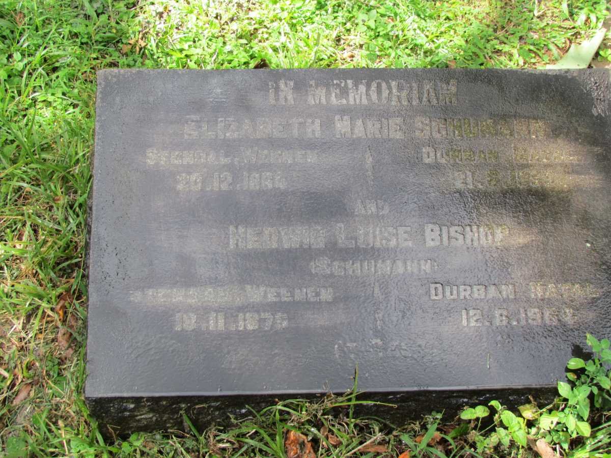 BISHOP Hedwig Luise nee SCHUMANN 1879-1964 :: SCHUMANN Elizabeth Marie 1864-1955
