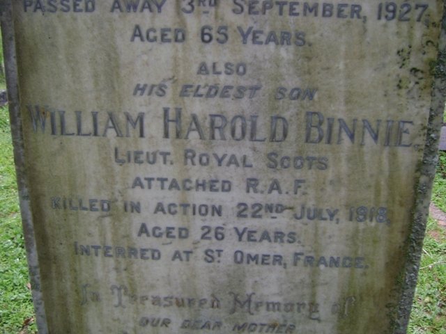 BINNIE William Harold -1918