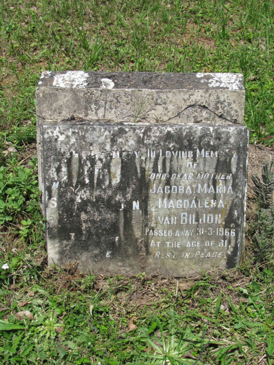 BILJON Sarel Hermanus van -1944 :: VAN BILJON Jacoba Maria Magdalena -1966