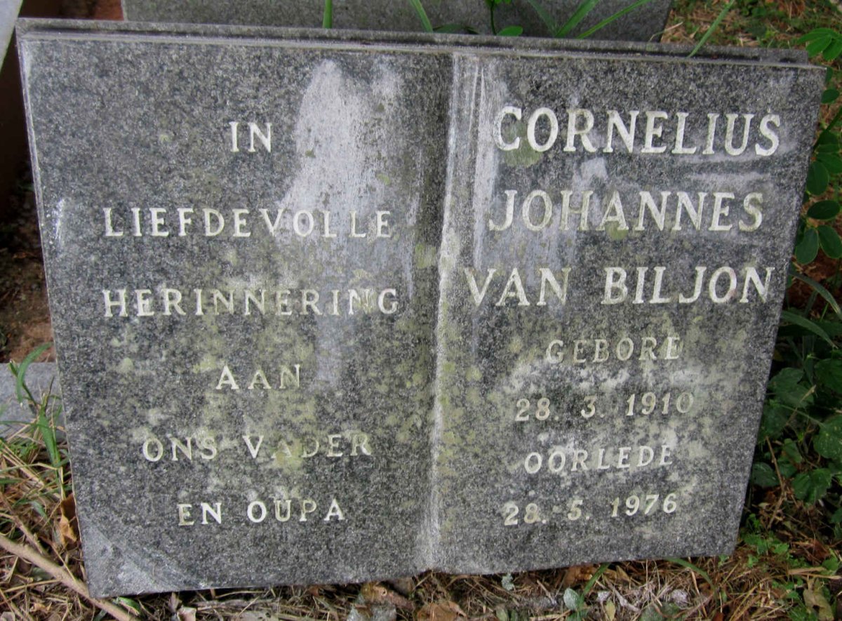 BILJON Cornelius Johannes, van 1910-1976