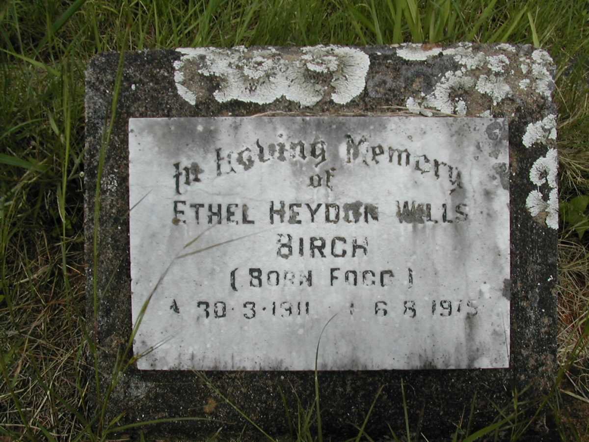 BIRCH Ethel Heydon Wills nee FOGG 1911-1975