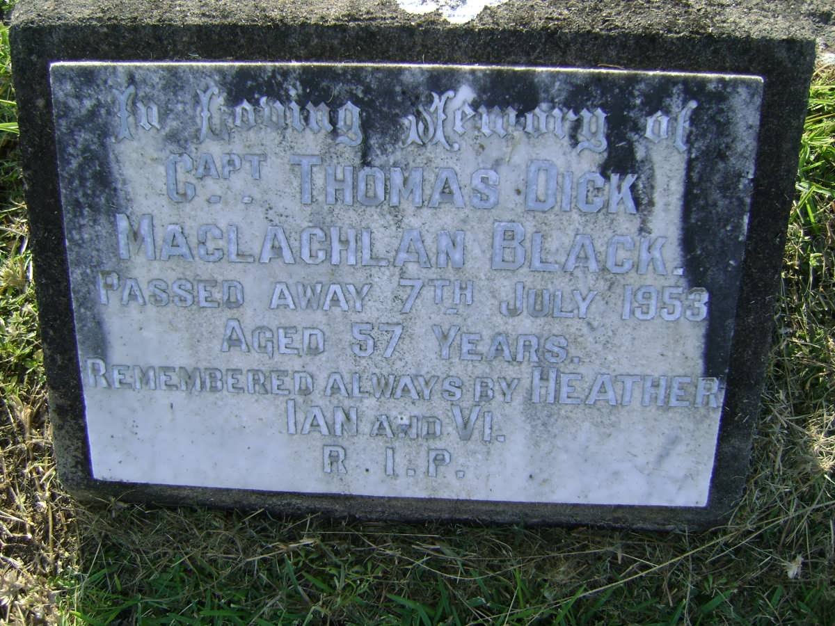 BLACK Thomas Dick Maclachlan -1953