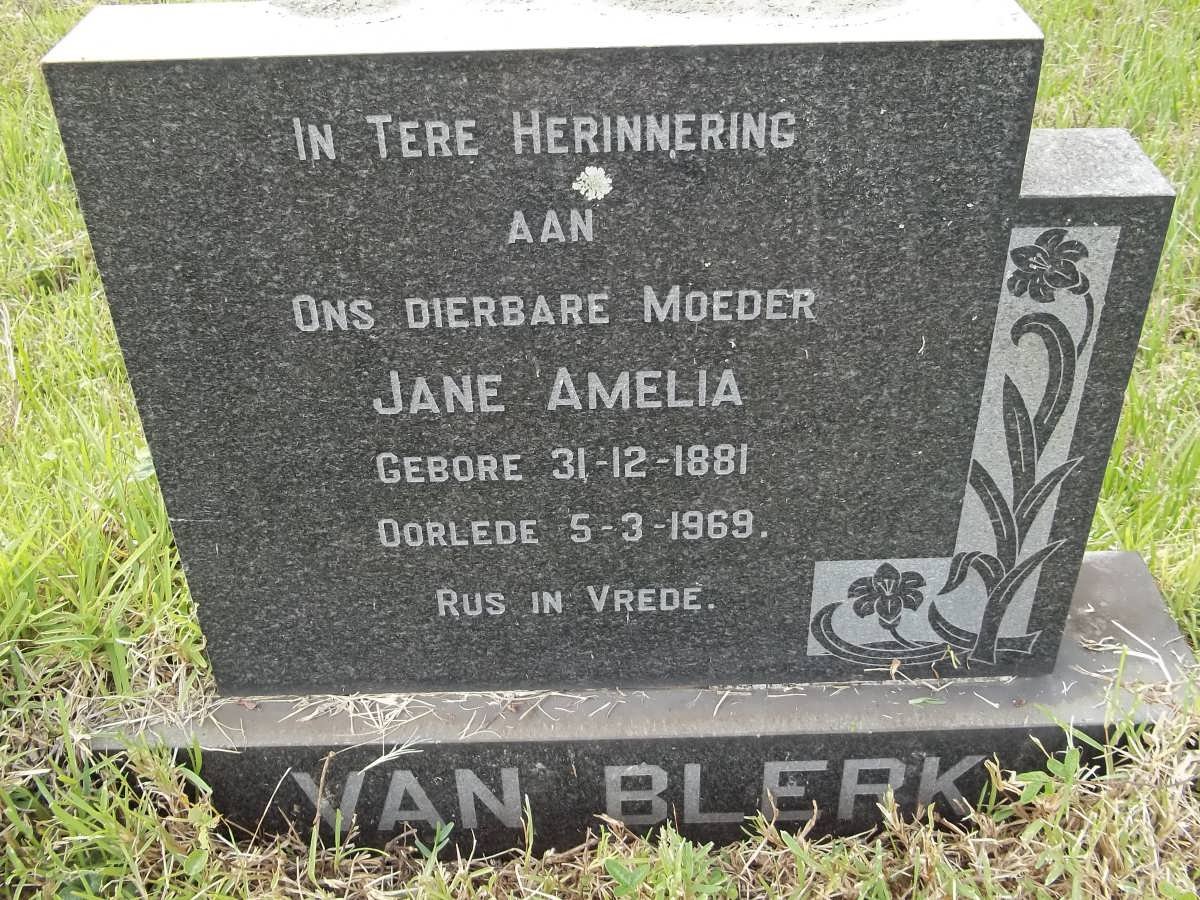 BLERK Jane Amelia, van 1881-1969