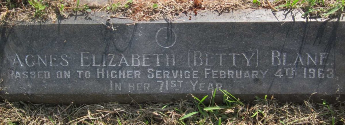 BLANE Agnes Elizabeth -1963