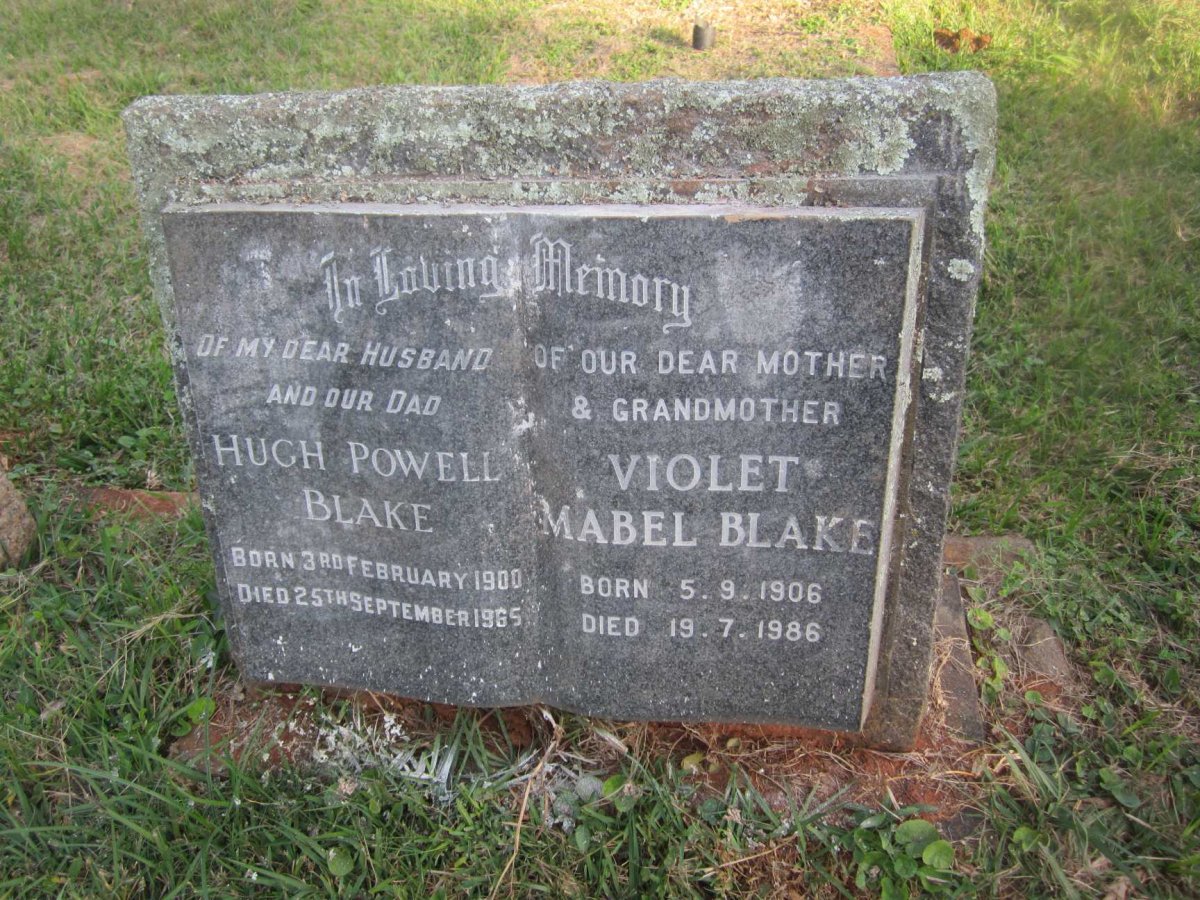 BLAKE Hugh Powell 1900-1965 &amp; Violet Mabel 1906-1986