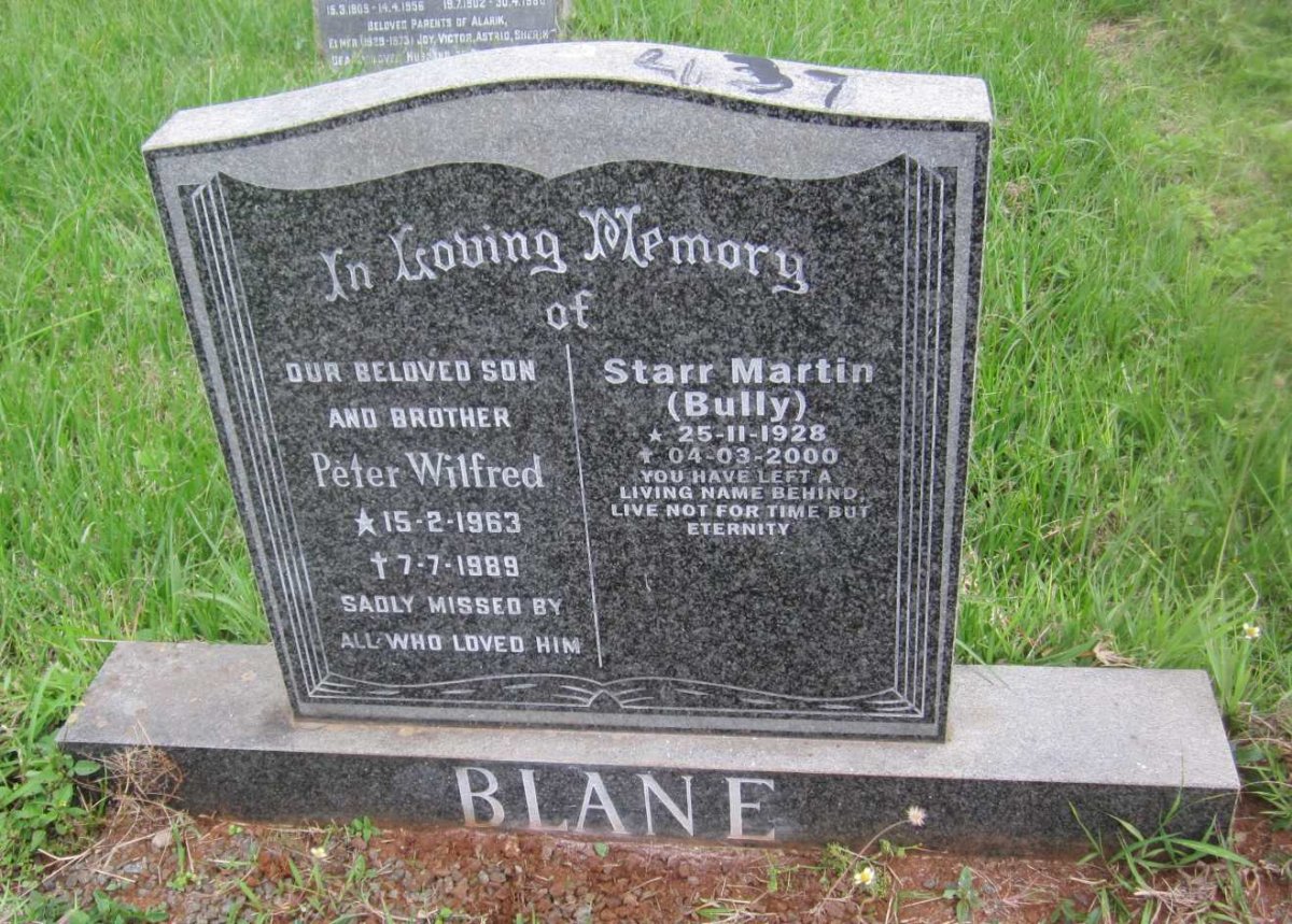 BLANE Starr Martin 1928-2000 :: BLANE Peter Wilfred 1963-1989