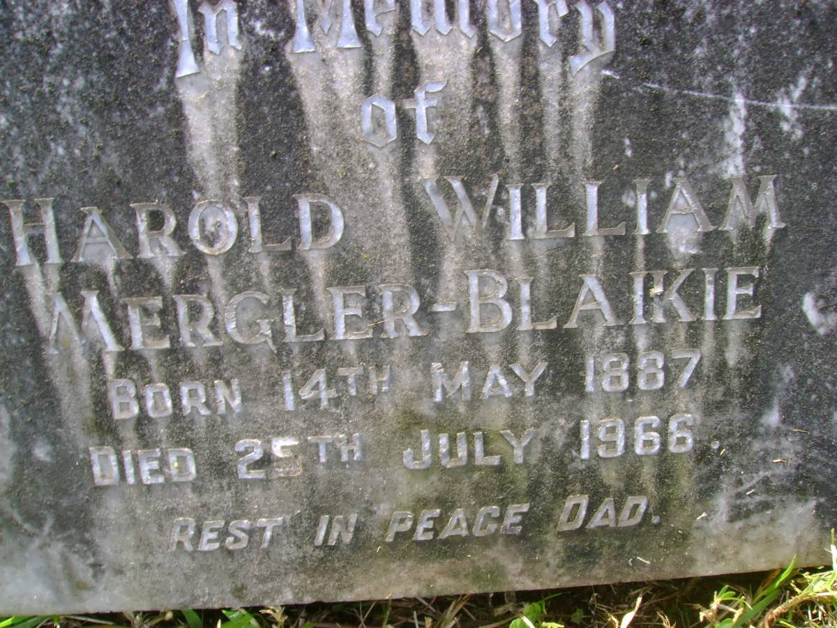 BLAIKIE Harold William, Mergler 1887-1966