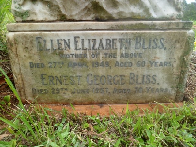 BLISS Ernest George -1957 &amp; Ellen Elizabeth -1948
