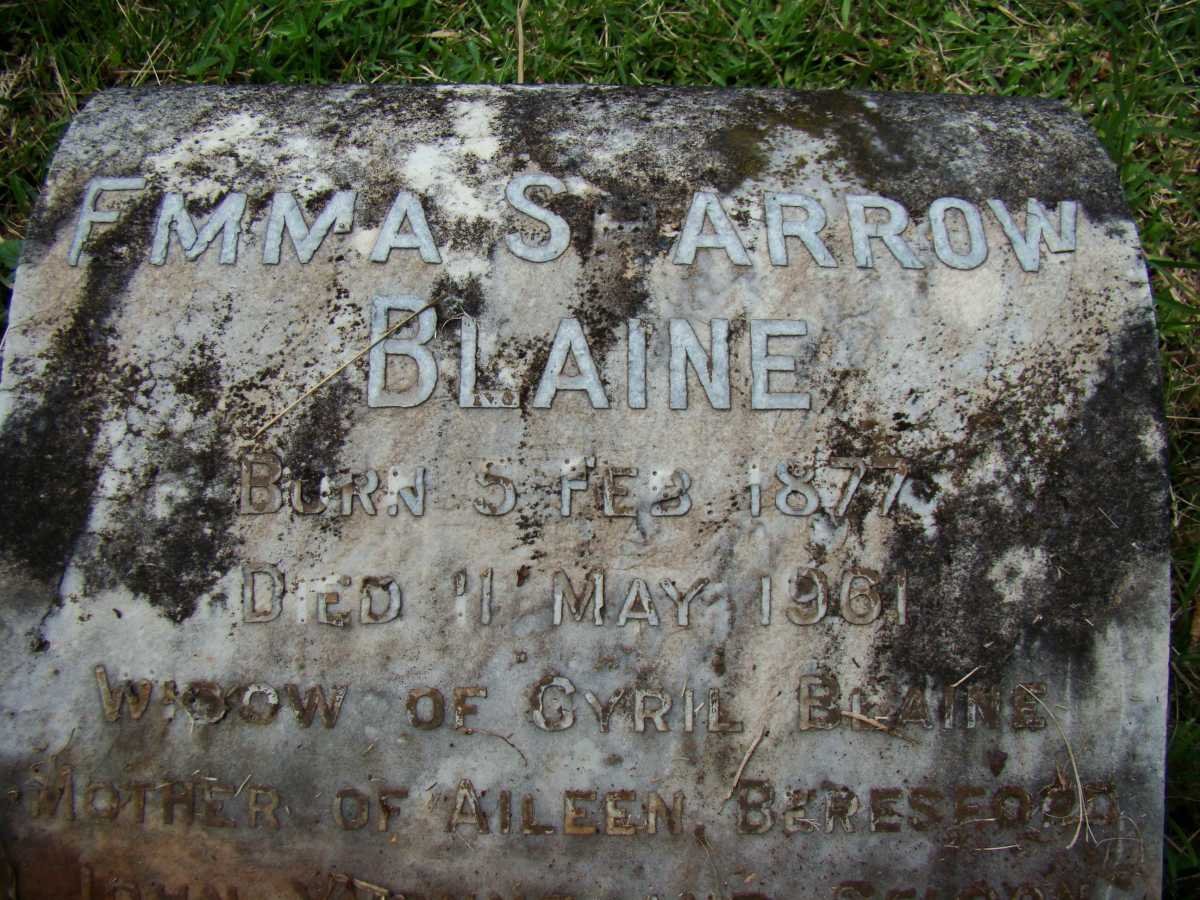 BLAINE Emma nee SPARROW 1877-1961