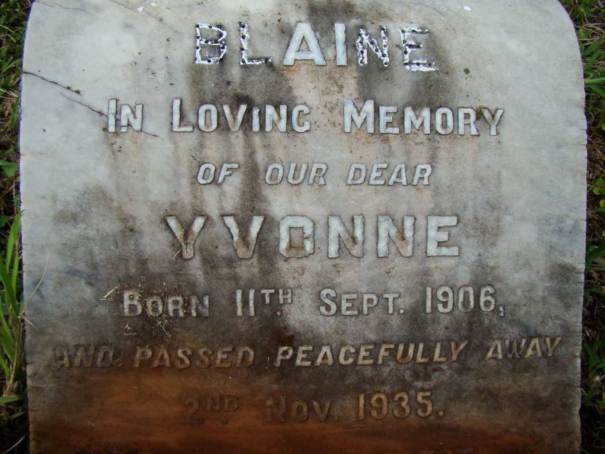 BLAINE Yvonne 1906-1935