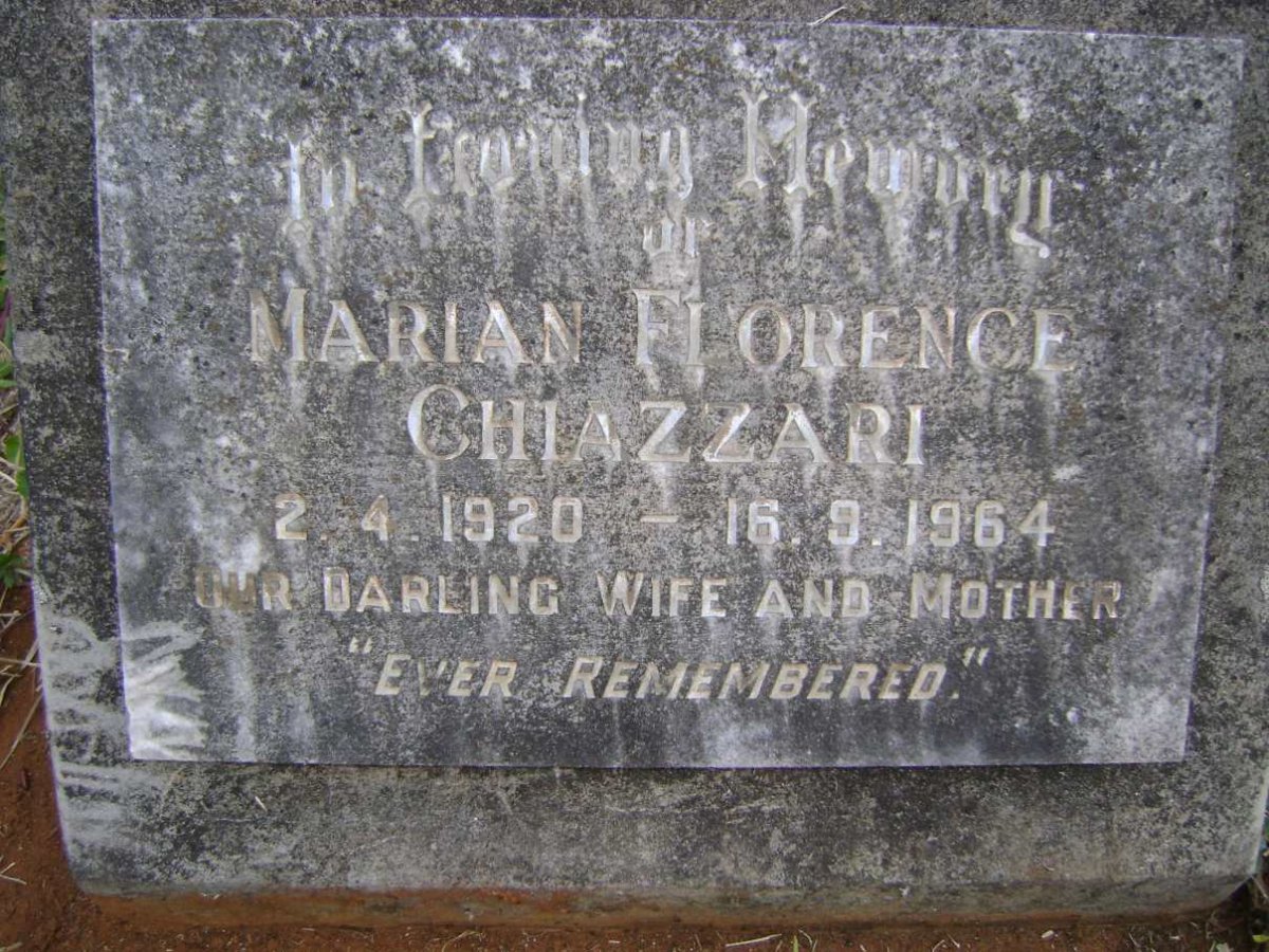 CHIAZZARI Marian Florence 1920-1964