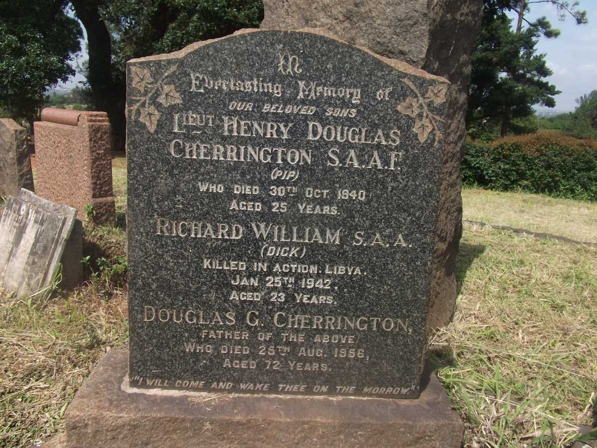 CHERRINGTON Douglas G. -1956 :: CHERRINGTON Henry Douglas -1940 :: CHERRINGTON Richard William -1942