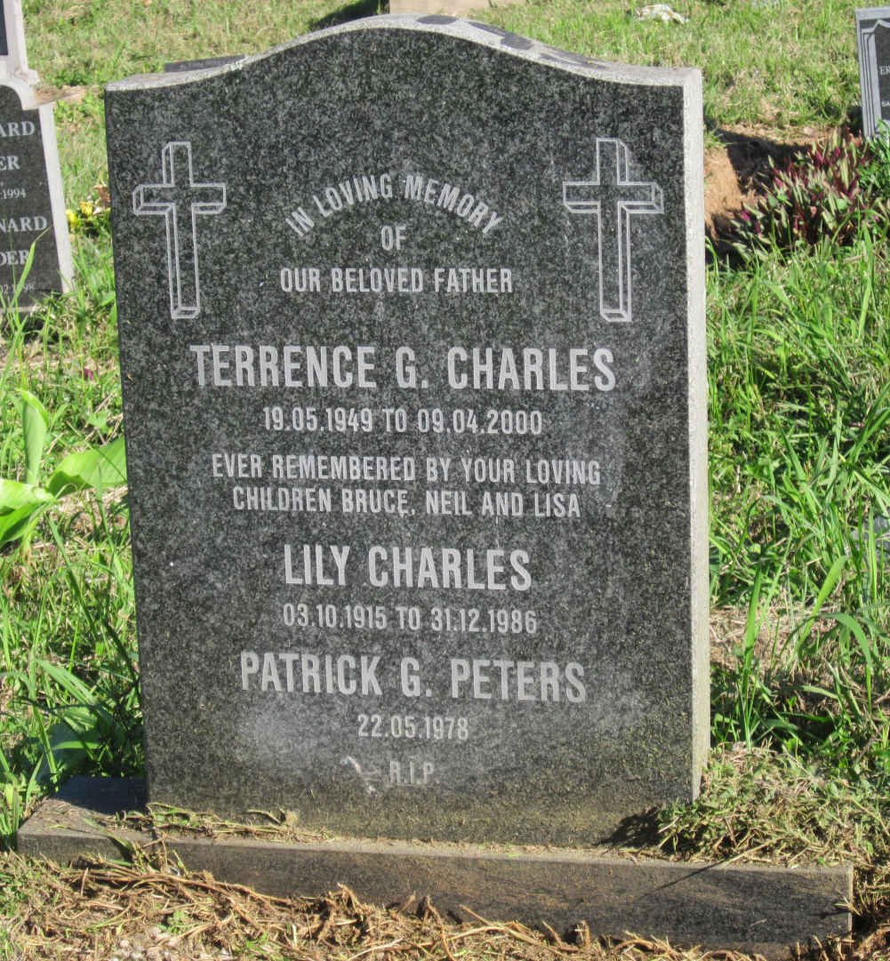 CHARLES Lily 1915-1986 :: CHARLES Terrence G. 1949-2000 :: PETERS Patrick G. -1978