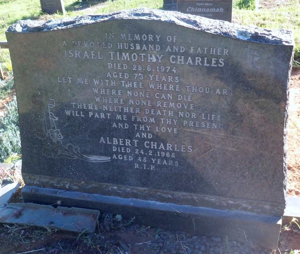 CHARLES Israel Timothy  -1974 :: CHARLES Albert -1965
