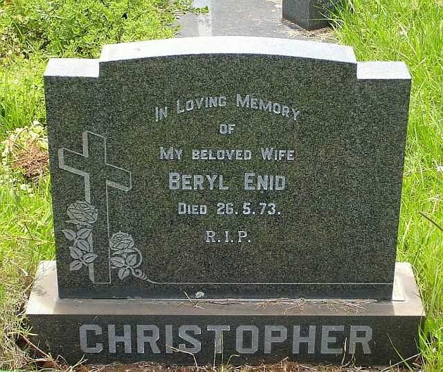 CHRISTOPHER Beryl Enid 1973