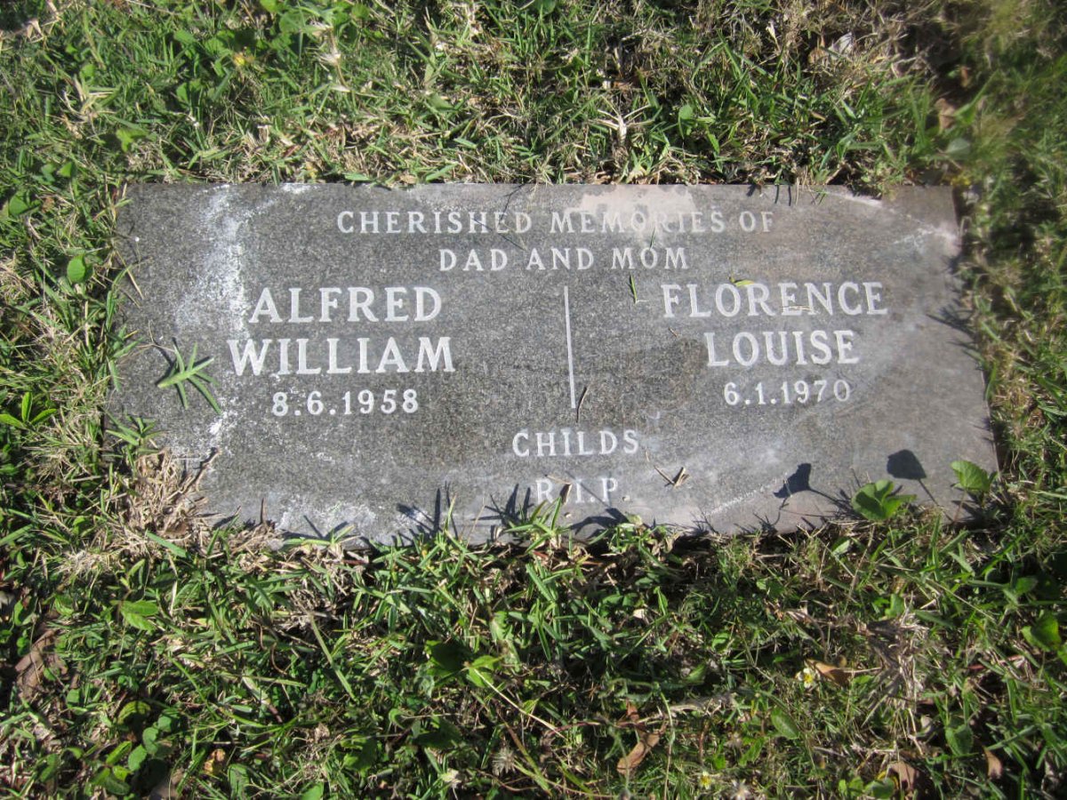 CHILDS Alfred William -1958 &amp; Florence Louise -1970