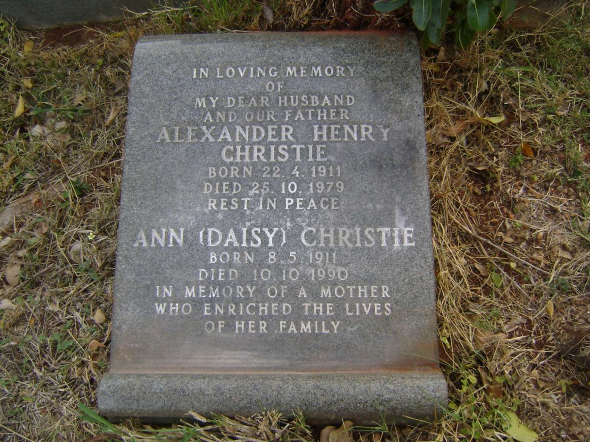 CHRISTIE Alexander Henry 1911-1979 &amp; Ann 1911-1990