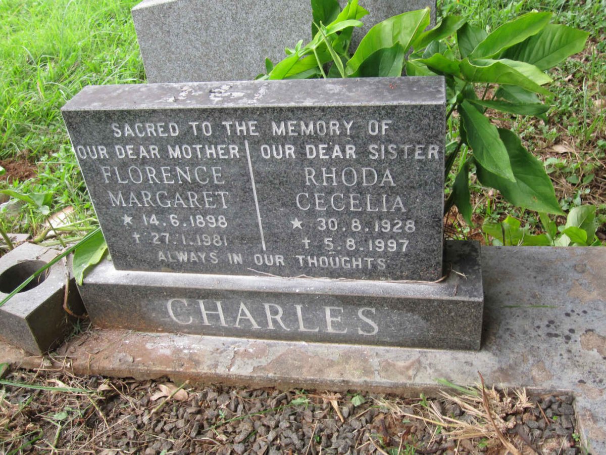 CHARLES Florence Margaret 1898-1981 :: CHARLES Rhoda Cecelia 1928-1997