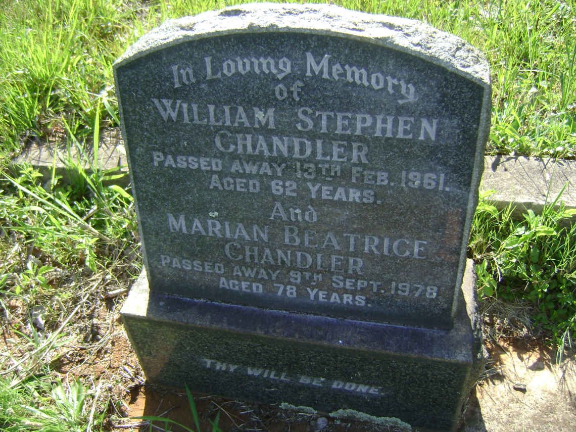 CHANDLER William Stephen -1961 &amp; Marian Beatrice -1978