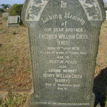 CHEEK Fredrick William 1872-1942 :: CHEEK Henry William -1943