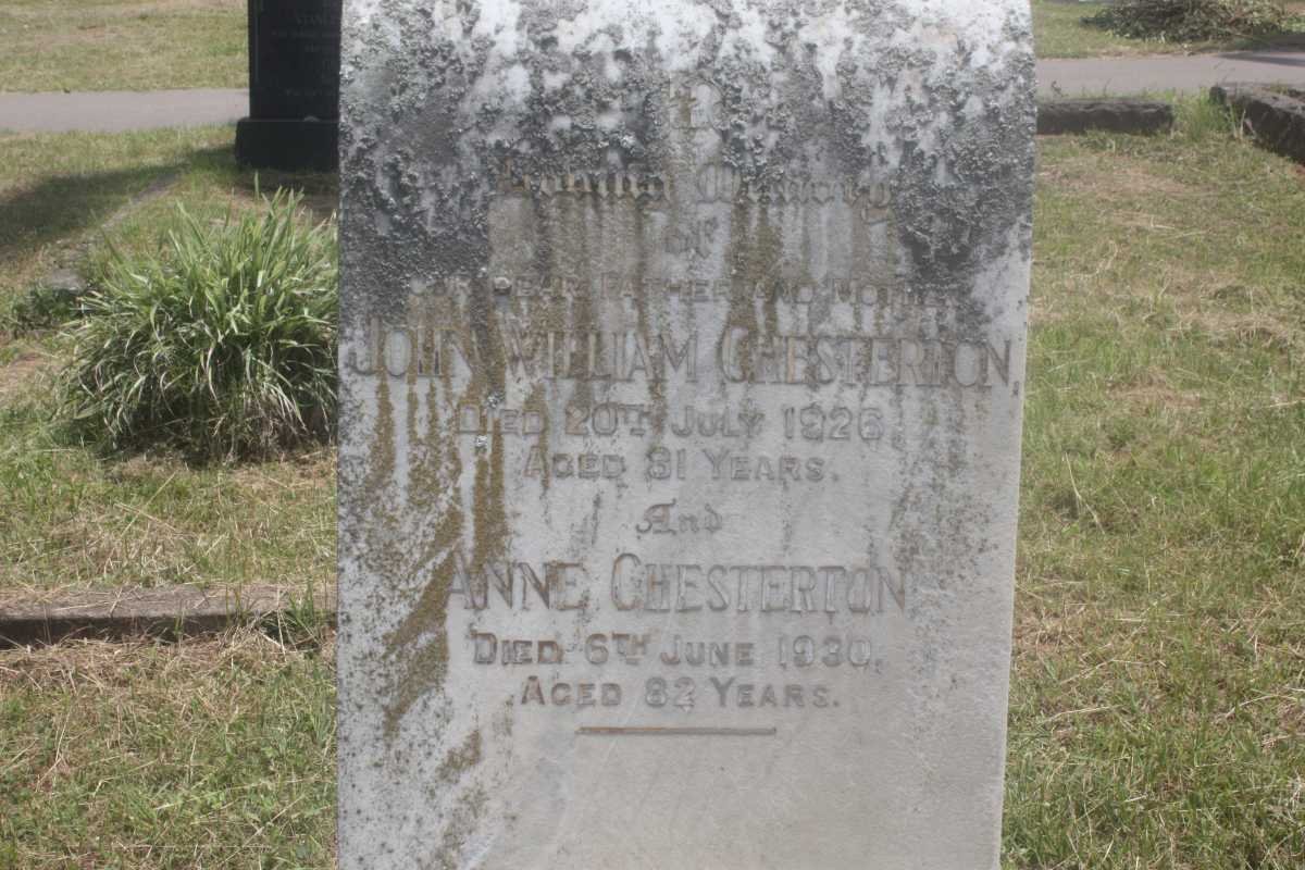 CHESTERTON John William -1926 &amp; Anne -1930 