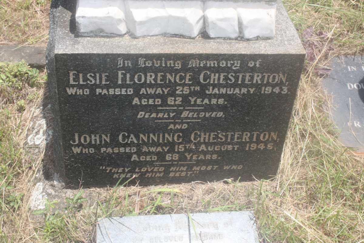 CHESTERTON John Canning -1945 &amp; Elsie Florence -1943