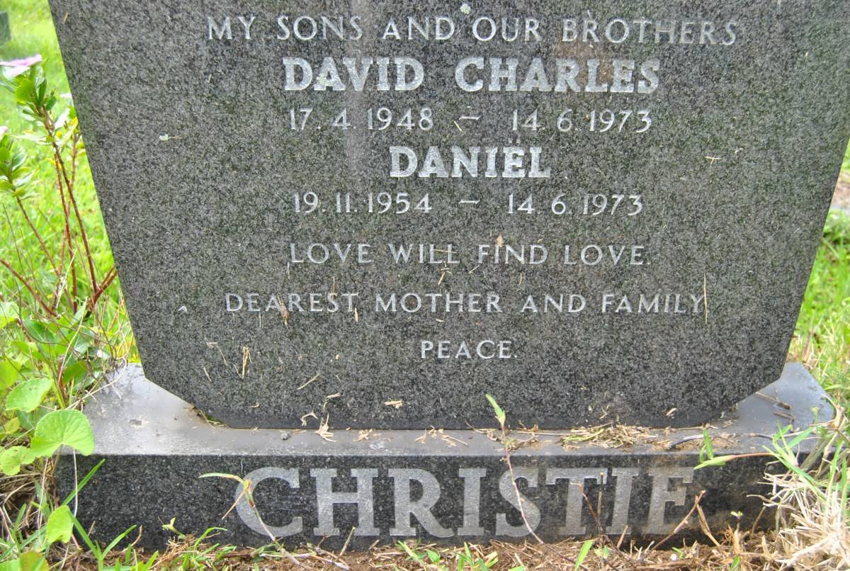 CHRISTIE David Charles 1948-1973 :: CHRISTIE Daniel 1954-1973