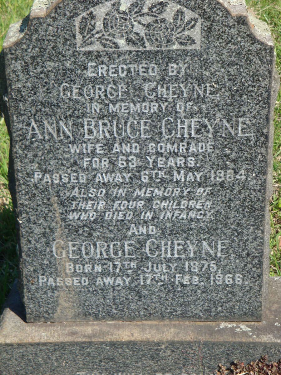 CHEYNE George 1875-1966 &amp; Ann Bruce -1964