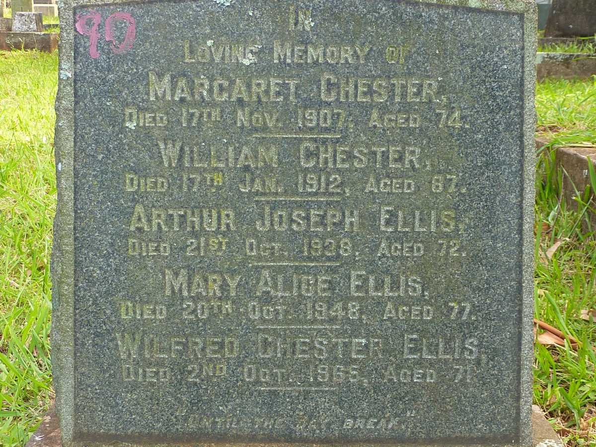 CHESTER William -1912 &amp; Margaret -1907 :: ELLIS Arthur Joseph -1938  &amp; Mary Alice -1948 :: ELLIS Wilfred Chester -1965