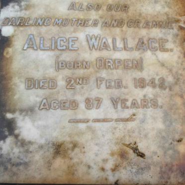 WALLACE Alice nee ORPEN -1942