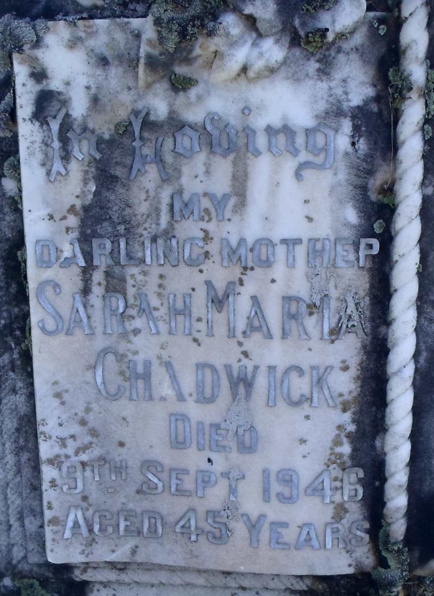 CHADWICK Sarah Maria -1946