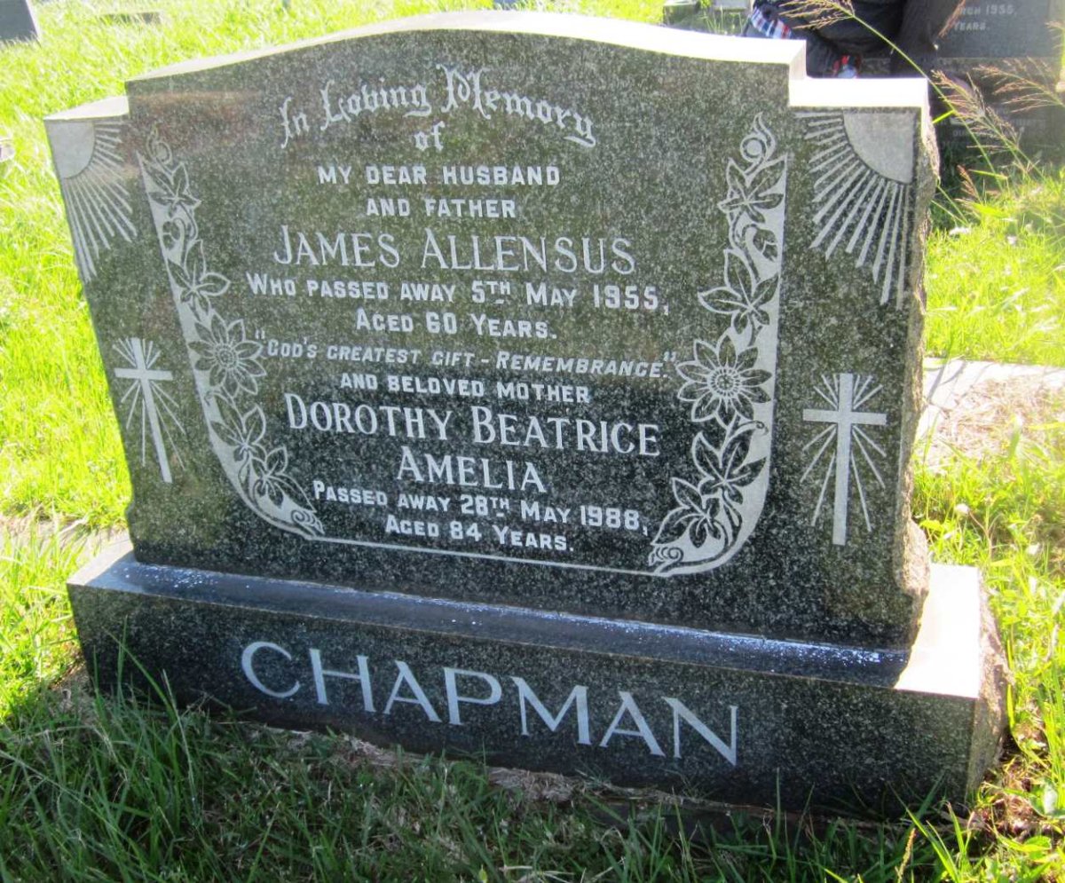 CHAPMAN James Allensus -1955 &amp; Dorothy Beatrice Amelia -1988