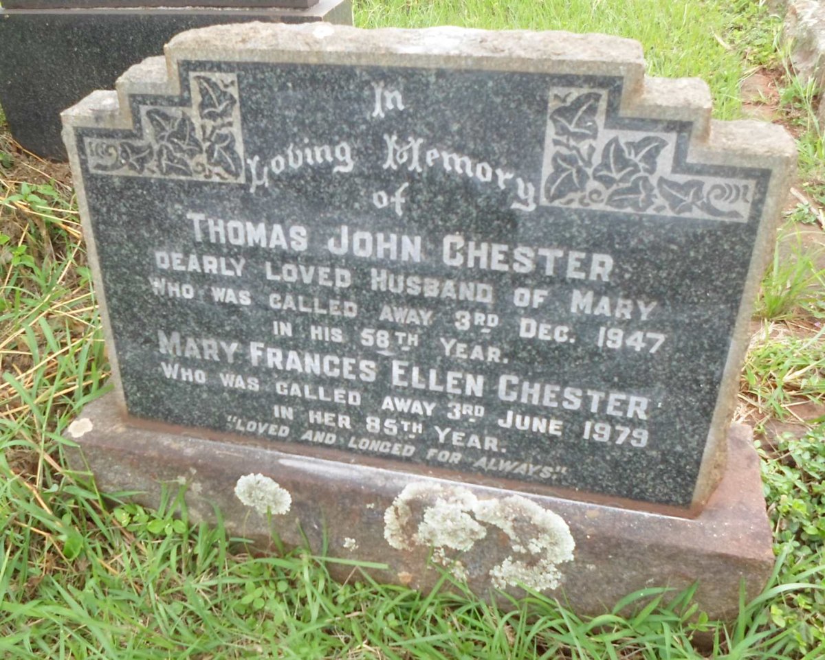 CHESTER Thomas John -1947 &amp; Mary Frances Ellen -1979