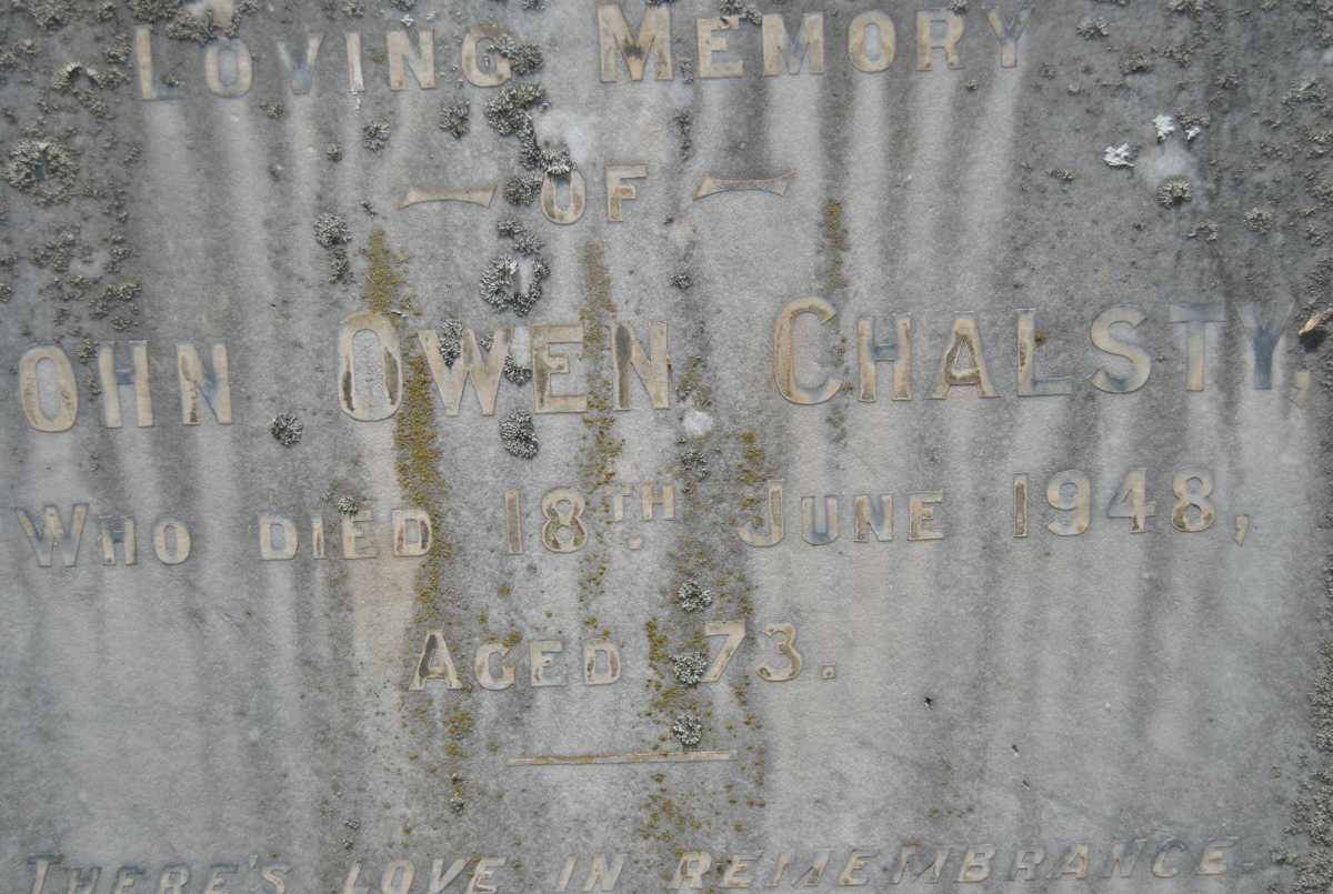 CHALSTY John Owen -1948 &amp; Emily T.E. -1957