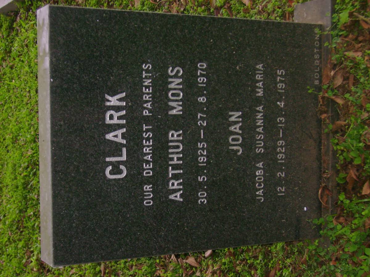 CLARK Arthur Mons 1925-1970 &amp; Jacoba Susanna Maria 1929-1975 