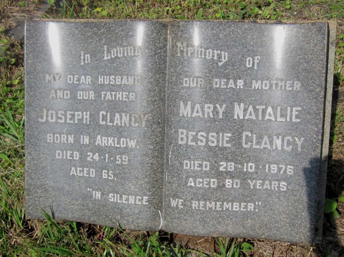 CLANCY Joseph -1959 &amp; Mary Natalie Bessie -1976